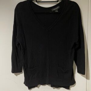 NWOT August Silk V Neck Sweater Women's Medium